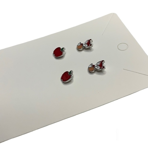 Fox and Apple earrings - Picture 2 of 3